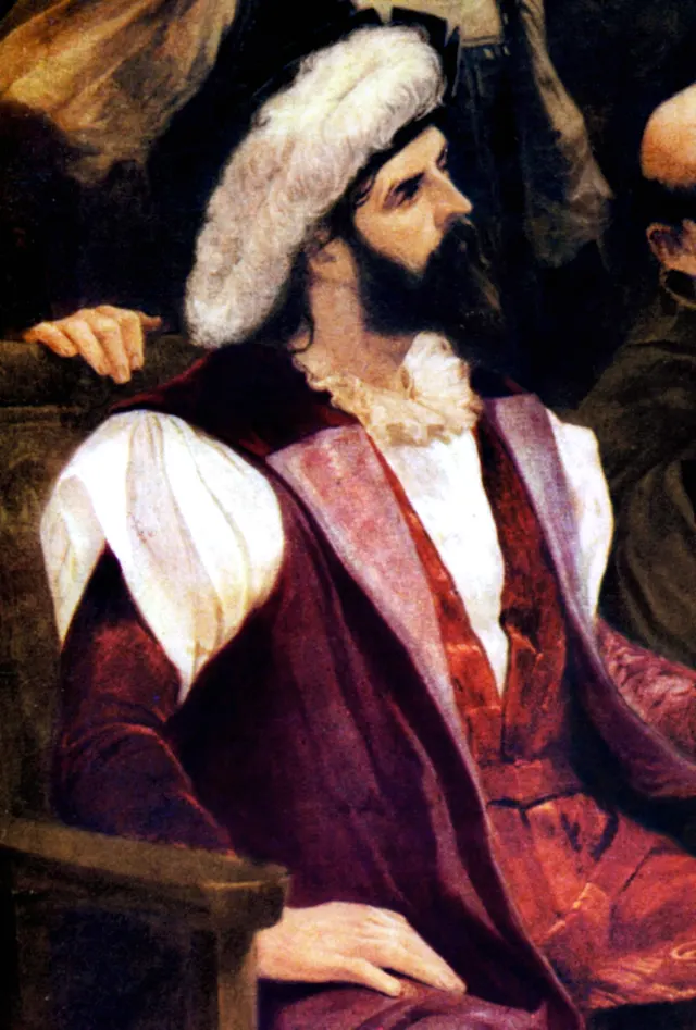 Pedro Álvares Cabral, in a detail from a painting by Aurélio de Figueiredo.