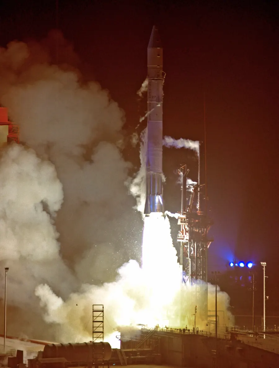 Pioneer 10 lifts off from Cape Kennedy on the night of 2 March 1972.