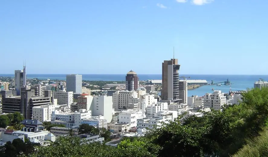 Port Louis, the capital of Mauritius, seen from the Citadel.