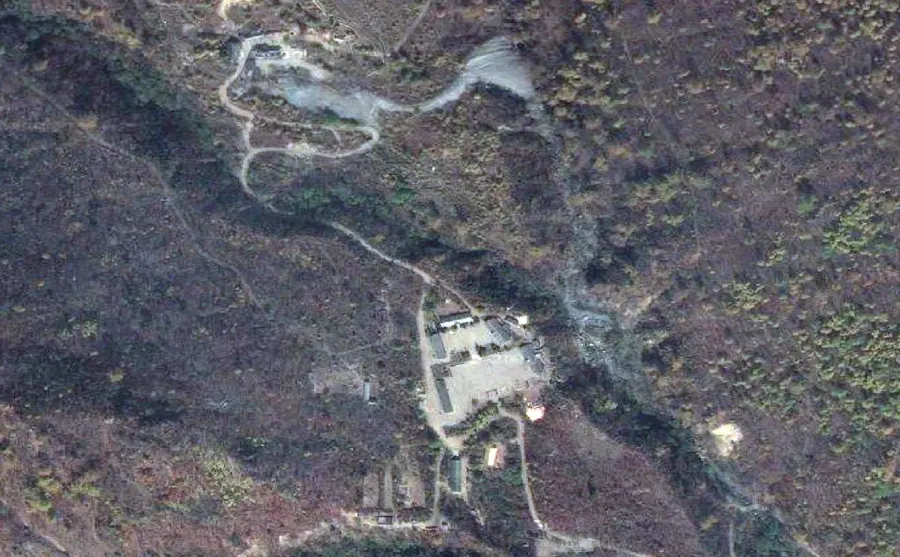 The Punggye-ri test site, from a United States Geological Survey record of the later 2013 test at the same place.