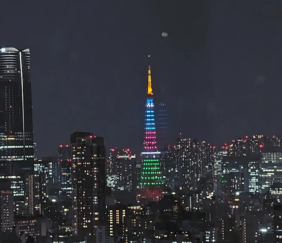 Tokyo Tower lit up for Rare Disease Day, 29 February 2024.