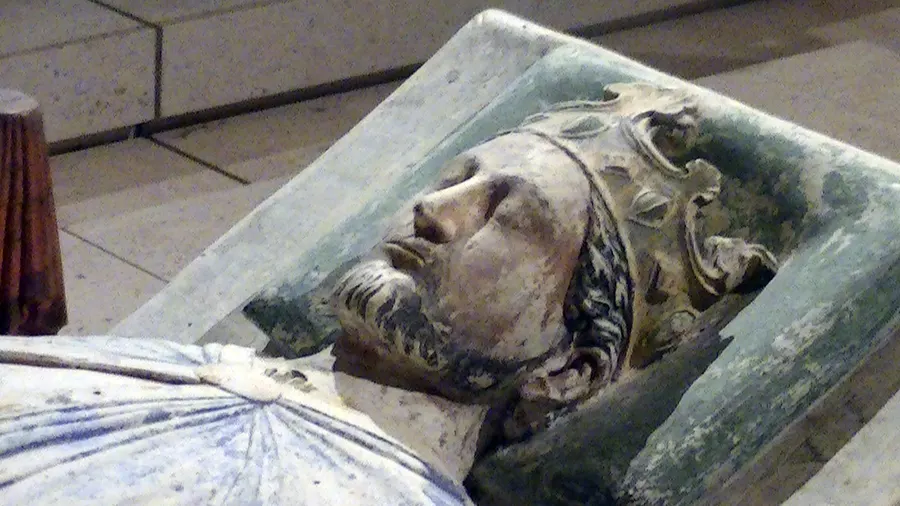 The tomb effigy of Richard I in the church of Fontevraud Abbey, France.