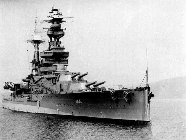 HMS Royal Oak, sunk at her moorings in Scapa Flow in October 1939.