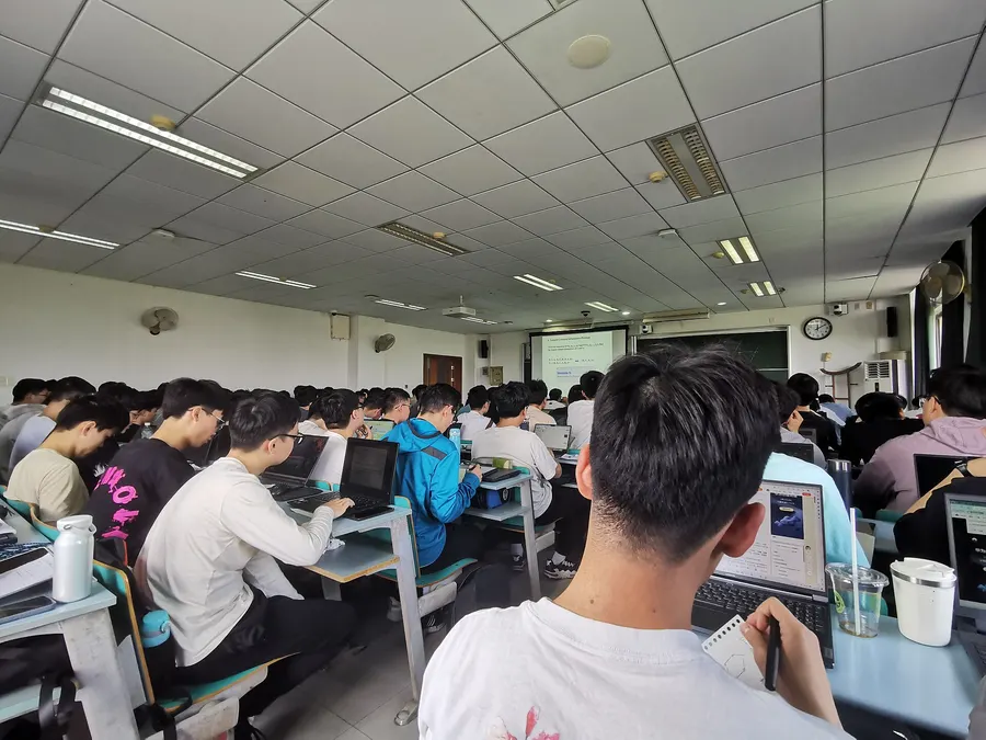 Students in a class at Zhejiang University's Zijingang campus in Hangzhou, 2024