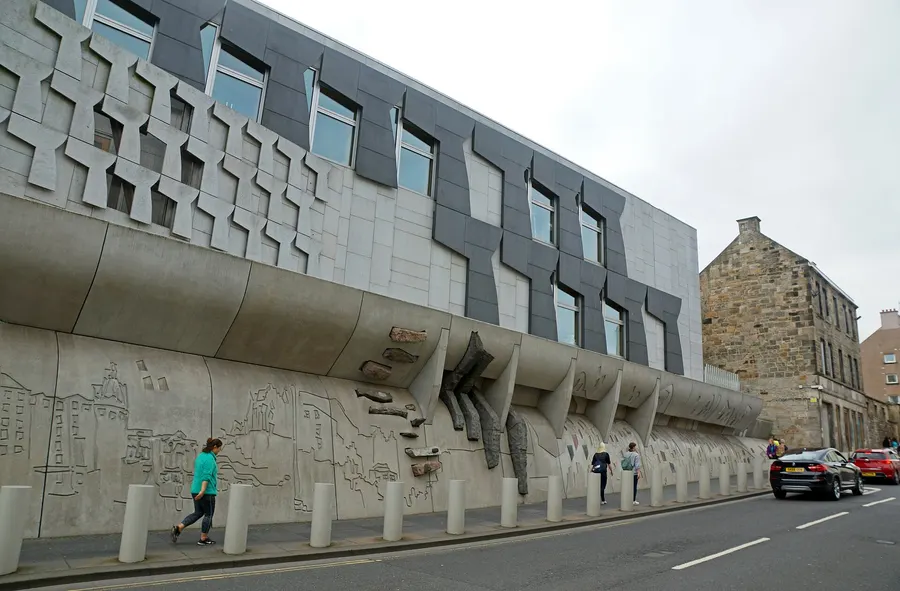 The Scottish Parliament building at Holyrood in Edinburgh, opened in 2004