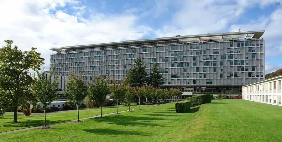 The headquarters of the World Health Organization in Geneva