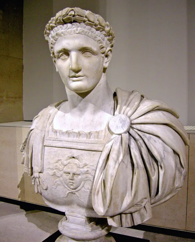 A Roman portrait bust of the emperor Domitian