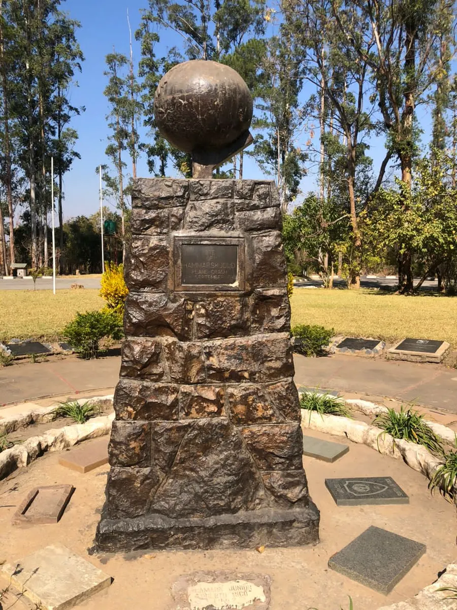 The memorial at the site near Ndola, Zambia, where Dag Hammarskjöld's aircraft crashed in 1961