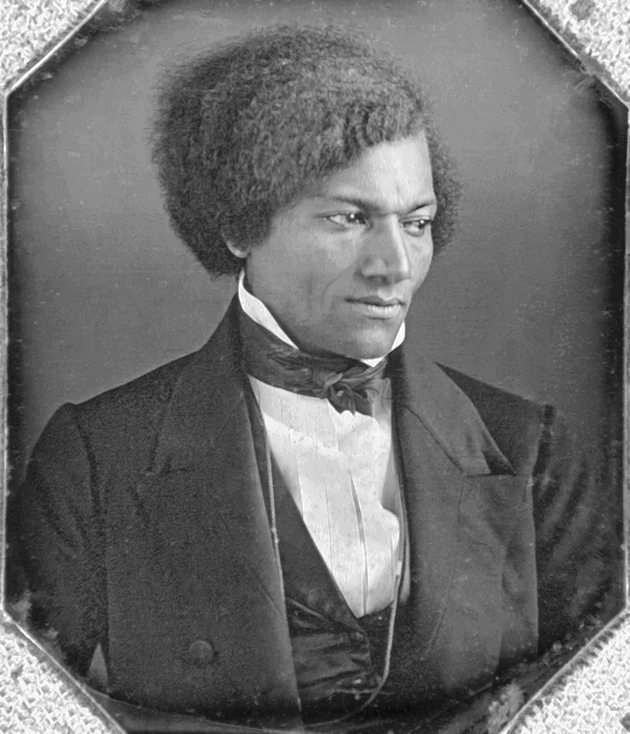 Frederick Douglass as a young man, in a portrait from the 1840s, the decade after his escape