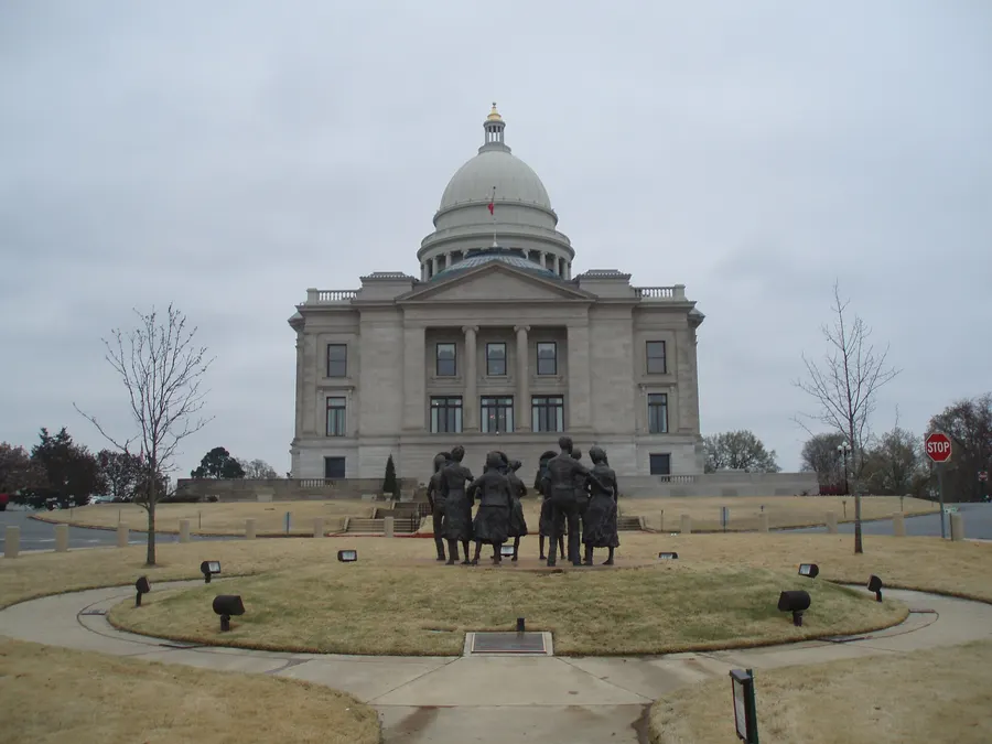 Testament, the memorial to the Little Rock Nine in the grounds of the Arkansas State Capitol