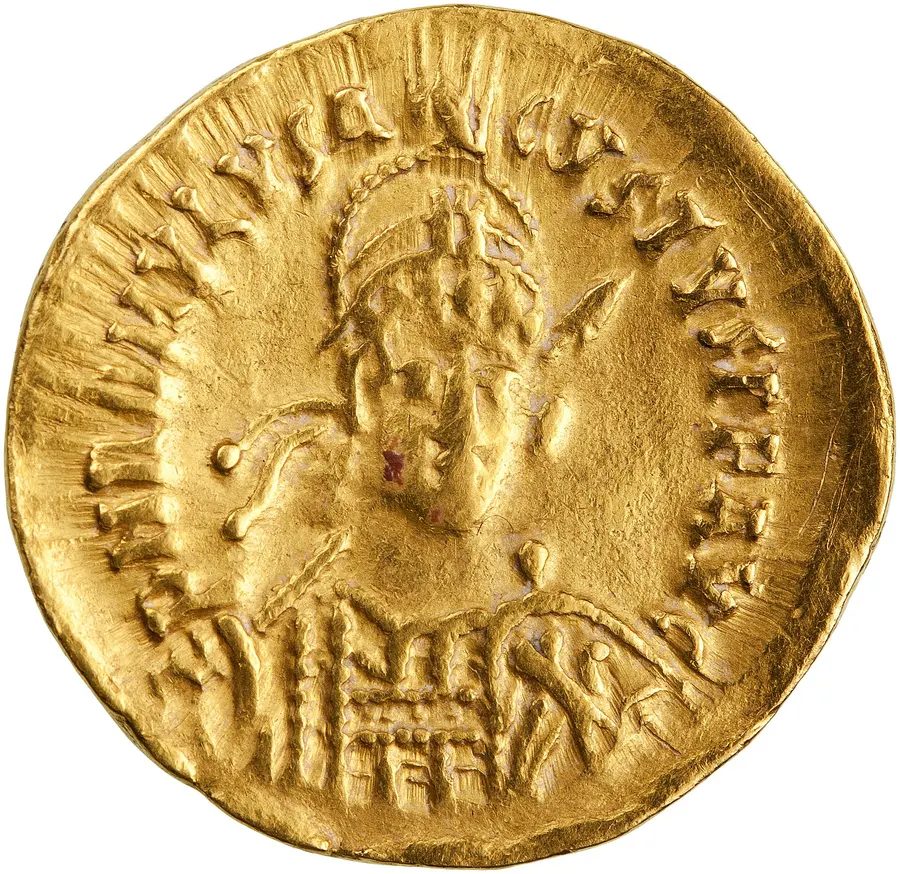 A gold solidus of Romulus Augustulus, the last emperor of the Western Roman Empire, in the collection of the American Numismatic Society