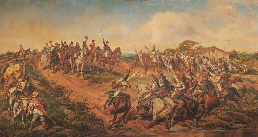 Independence or Death, Pedro Américo's painting of 1888 showing Prince Pedro raising his sword beside the Ipiranga stream, now in the Museu Paulista in São Paulo