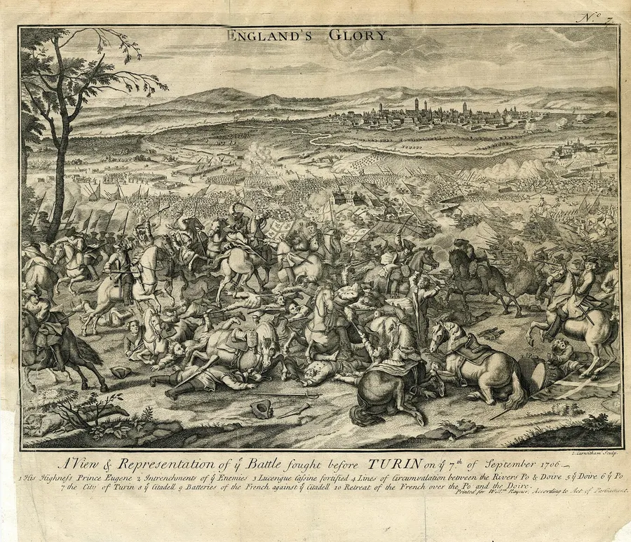 A View and Representation of the Battle fought before Turin on the 7th of September 1706, an 18th-century print