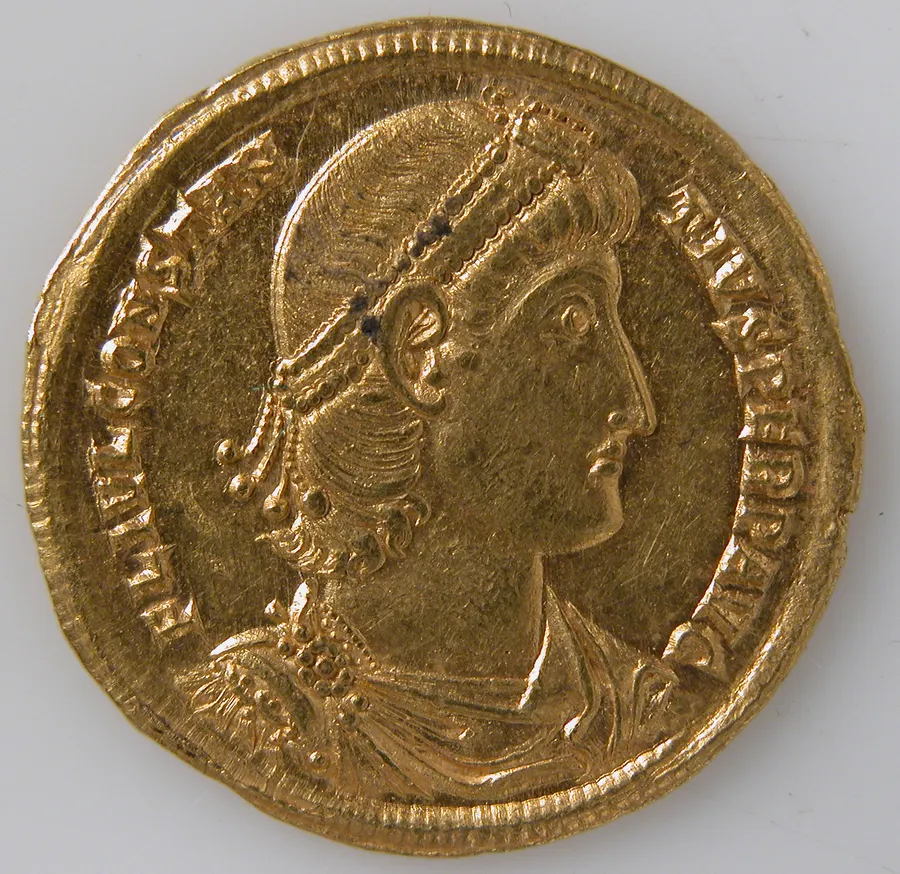 A gold solidus of Constantius II, emperor from 337 to 361, in the Metropolitan Museum of Art
