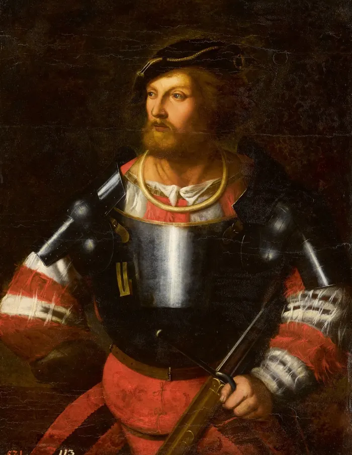 Skanderbeg, in a portrait by an unknown north Italian painter of about 1520.
