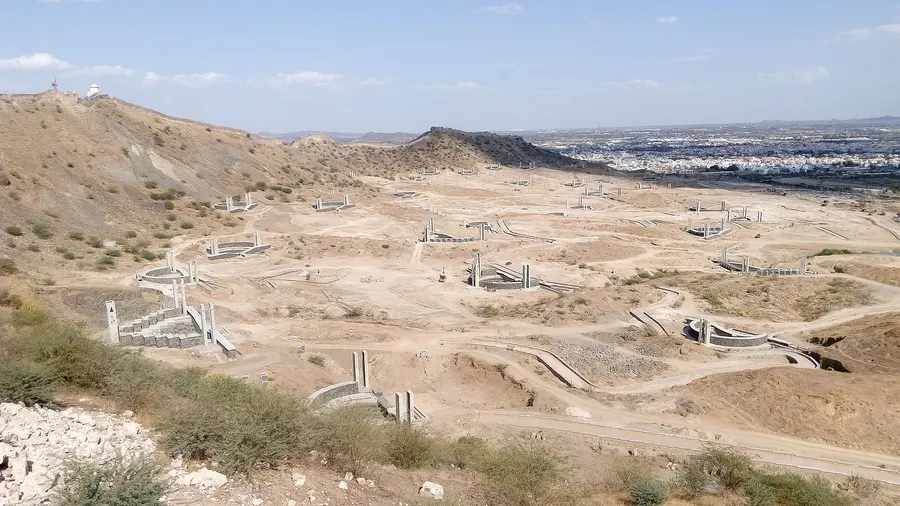 Smritivan, the memorial garden to the victims of the 2001 earthquake, on Bhujia Hill above Bhuj.