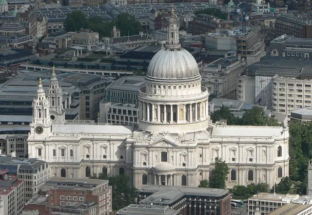 St Paul's Cathedral, London, from the air.