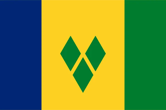The flag of Saint Vincent and the Grenadines.