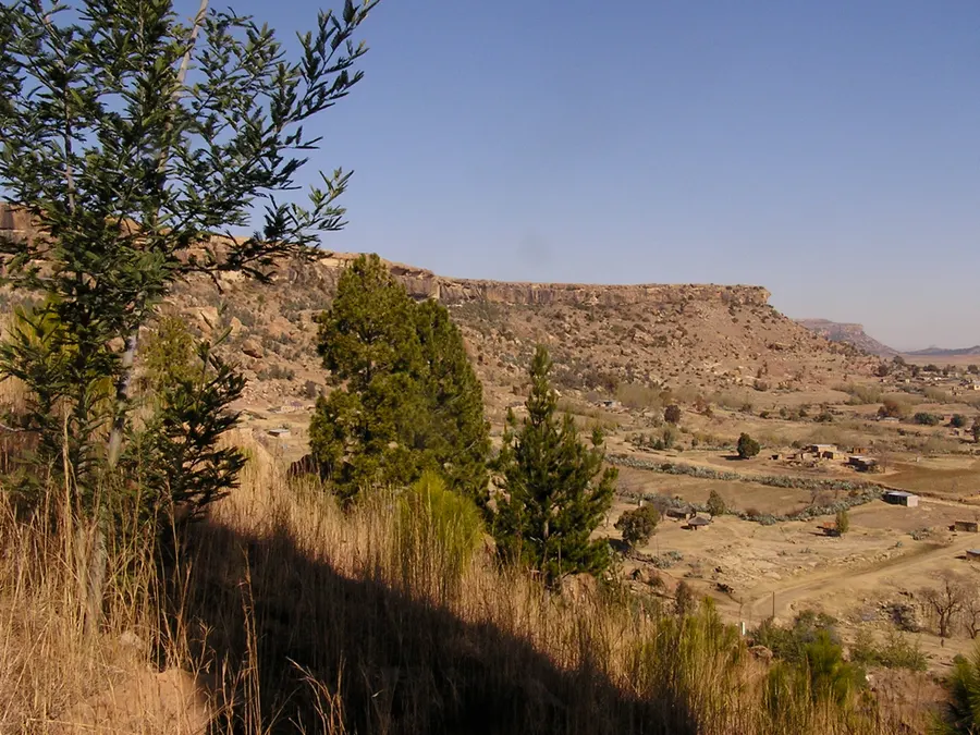 Thaba Bosiu, the mountain stronghold of Moshoeshoe I, founder of the Basotho kingdom.