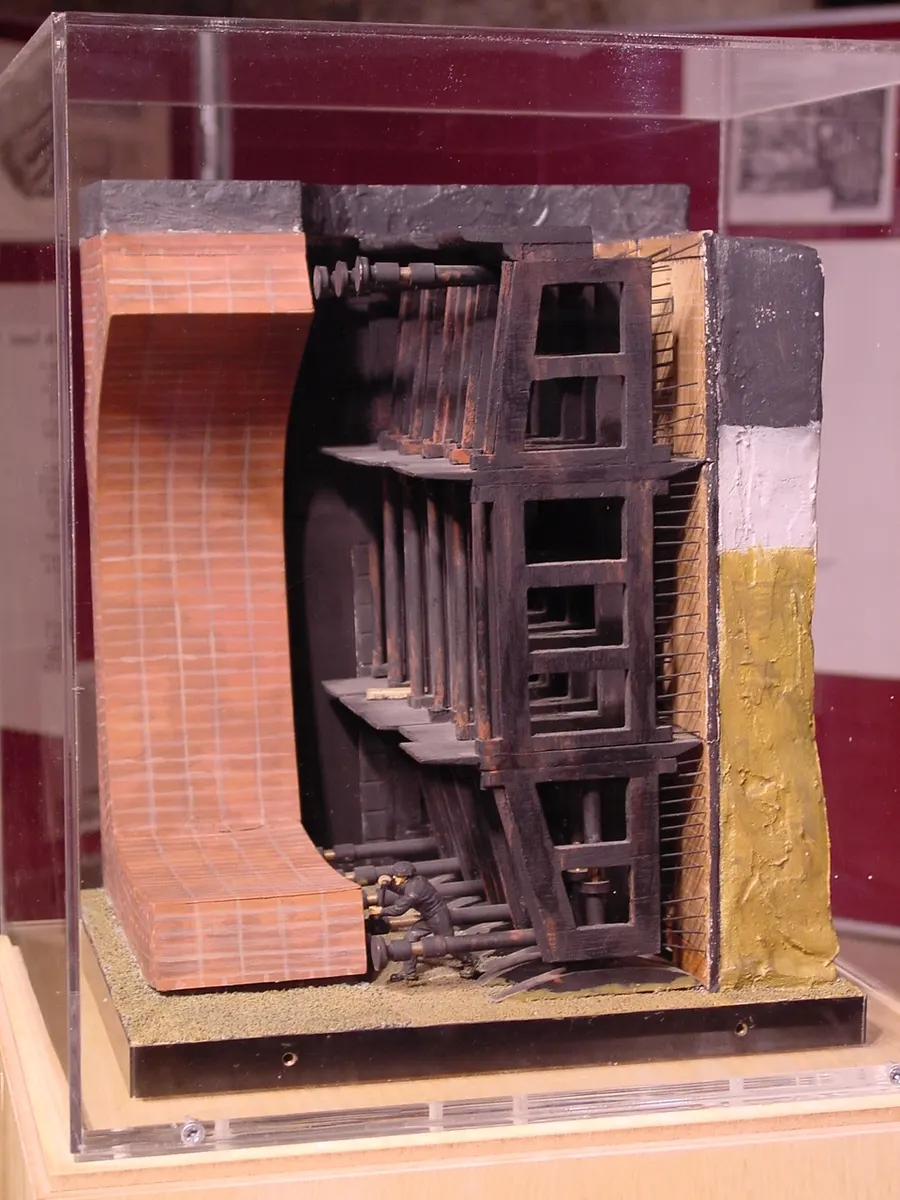 A model of Marc Brunel's tunnelling shield at the Brunel Museum, Rotherhithe.