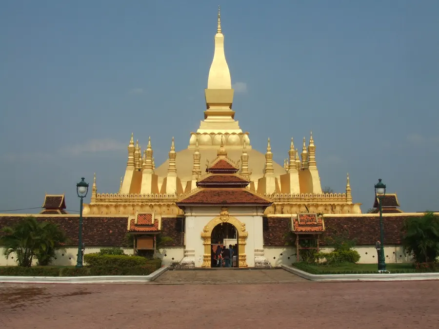 Pha That Luang, the golden stupa in Vientiane that is the national symbol of Laos.
