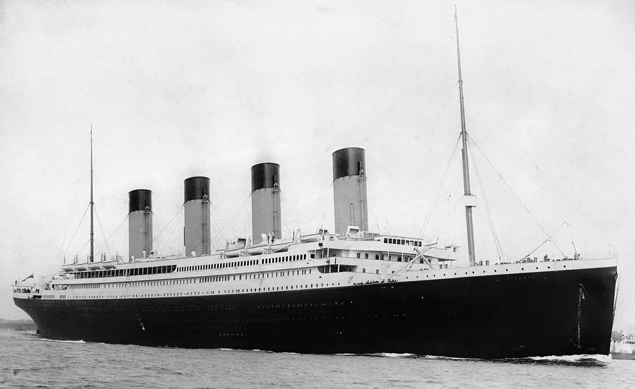 RMS Titanic leaves Southampton on her maiden voyage, 10 April 1912.