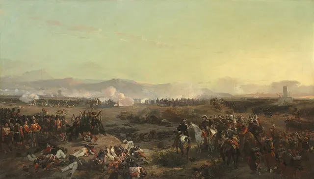 The Battle of the Alma, painted by Eugène Lami in 1855.