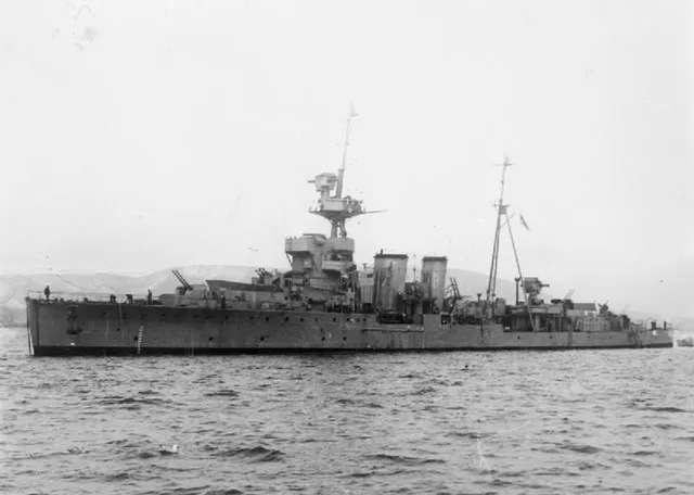 The cruiser HMS Curacoa during the Second World War.