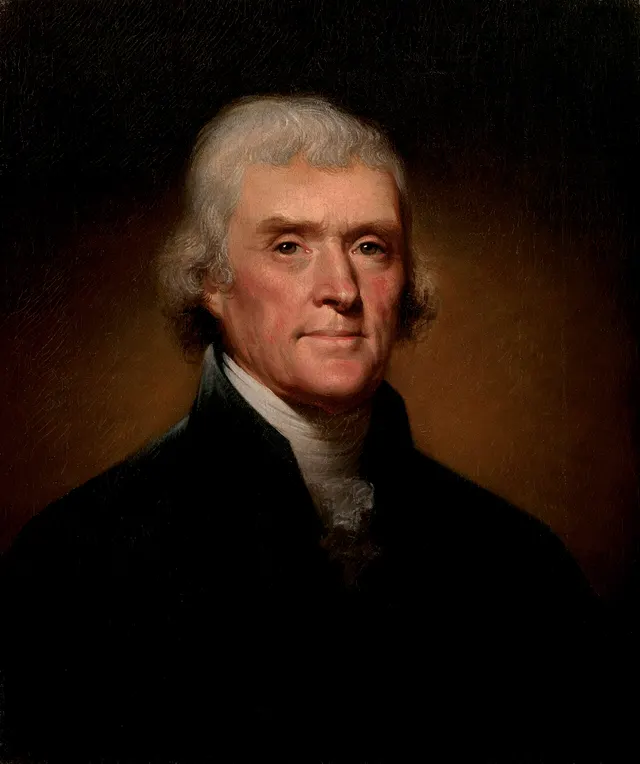 Thomas Jefferson, painted by Rembrandt Peale in 1800.