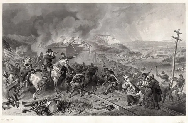 Sherman's March to the Sea, an engraving after F. O. C. Darley, about 1868.
