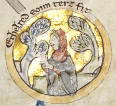 King Æthelred II, from a genealogical chronicle of the English kings.