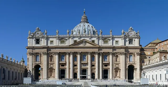 The facade of St Peter's Basilica, 2015.
