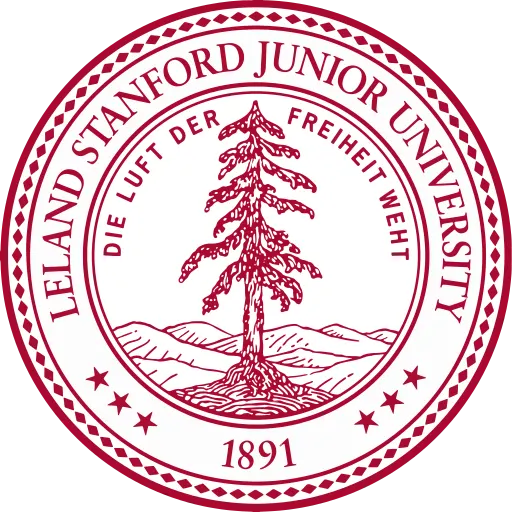 The seal of Leland Stanford Junior University, bearing the year it opened.