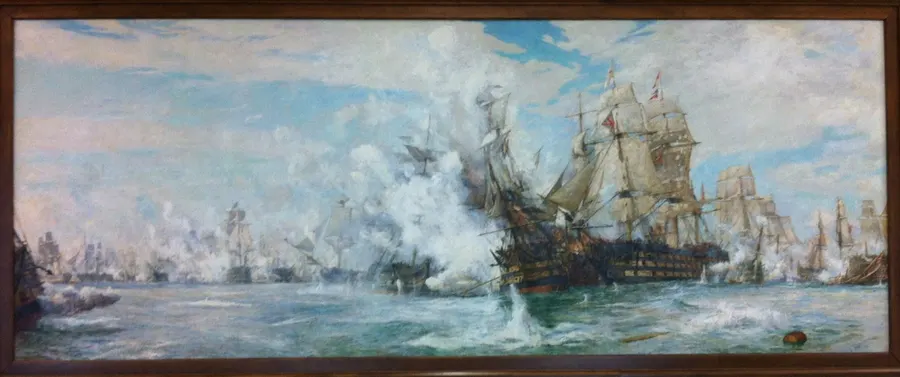 William Lionel Wyllie's panorama of the Battle of Trafalgar.