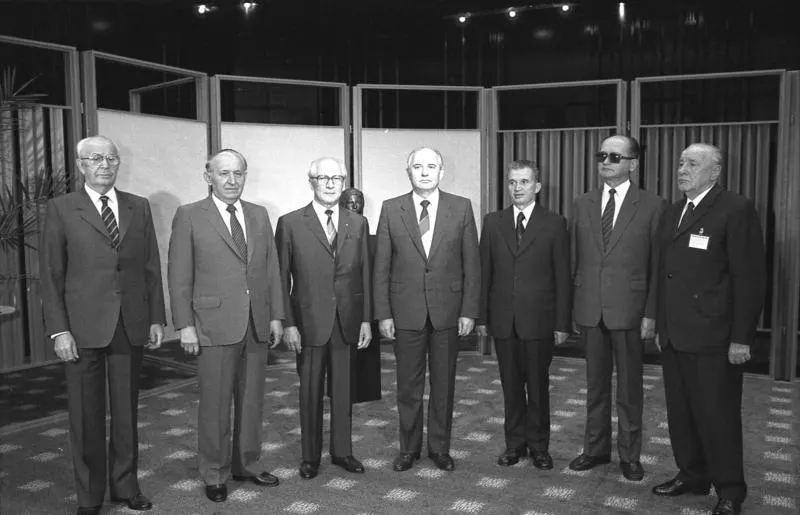 Leaders of the Warsaw Pact countries at a meeting in East Berlin, May 1987.