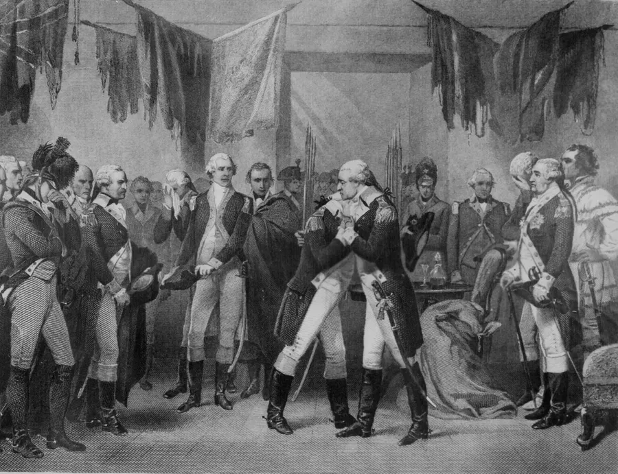 Washington's farewell to his officers, engraved by Phillibrown after a painting by Alonzo Chappel.