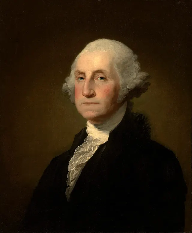 George Washington, painted by Gilbert Stuart.