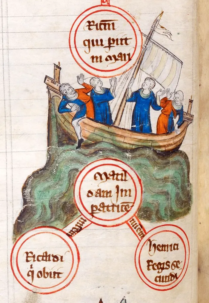 The sinking of the White Ship, in an English chronicle of about 1321.