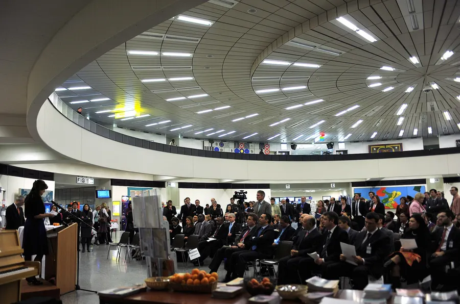 A World Cancer Day event at the Vienna International Centre, hosted by the International Atomic Energy Agency, 2011.
