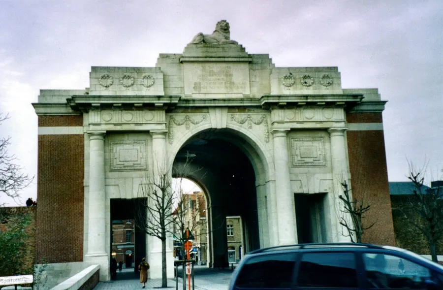 The Menin Gate at Ypres, the memorial to the Commonwealth dead of the Ypres salient who have no known grave.